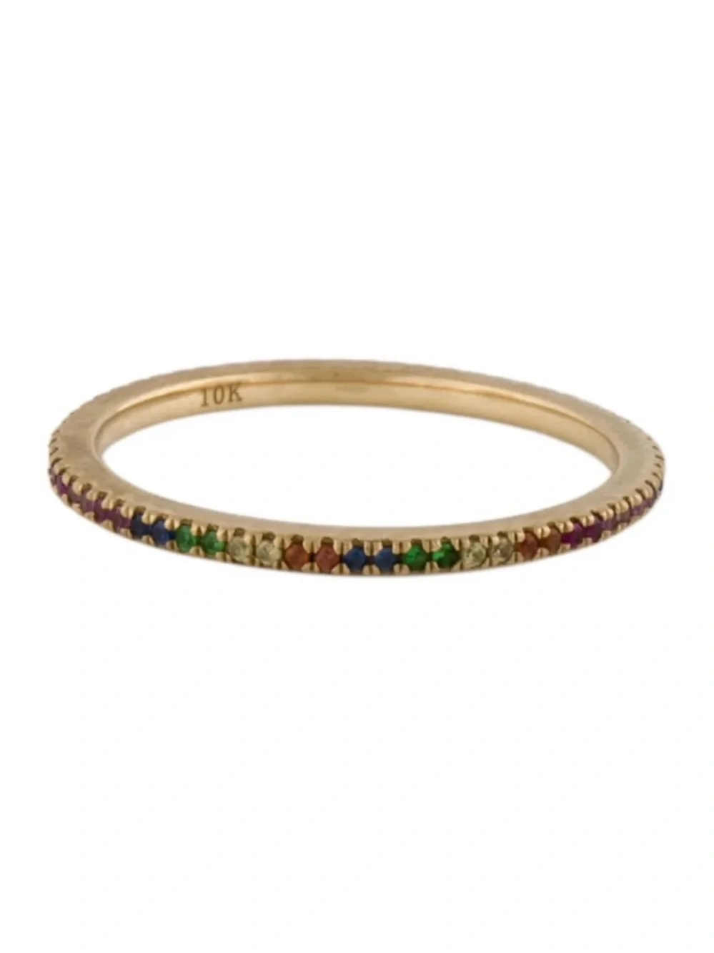 Gold Multicolor Gemstone Stackable Ring - Women